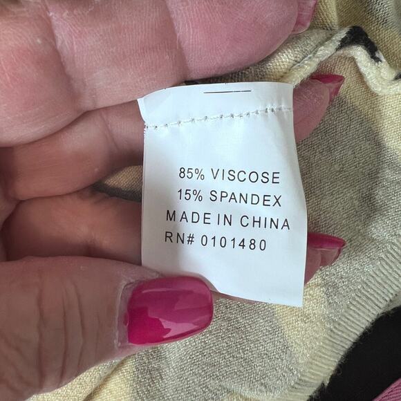 Pierri New York Floral Beaded Sweater Womens Large Yellow Black Classic Loose - Picture 5 of 6